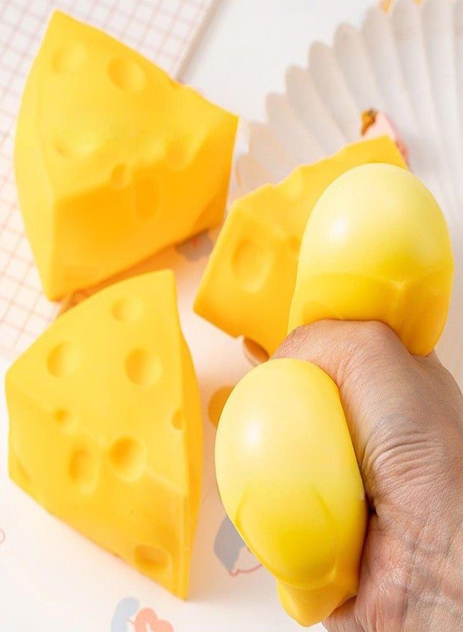 Holgosiu Cheese Squishy Toys Squeeze Cheese Stress Ball Squishy Cheese Fidgets Cheesecake Toys Sensory Squishy Miniatures Novelty Toy, 2Pcs - Image 5